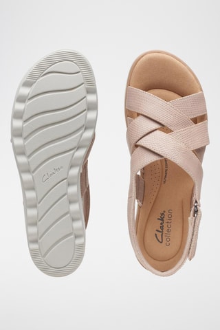 Sandales compensées en cuir Jillian - Beige