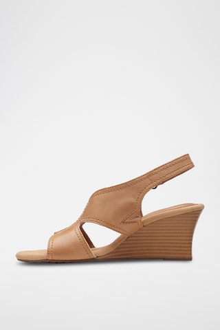 Sandales compensées en cuir Kyarra Aster - Camel