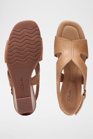 Sandales compensées en cuir Kyarra Aster - Camel