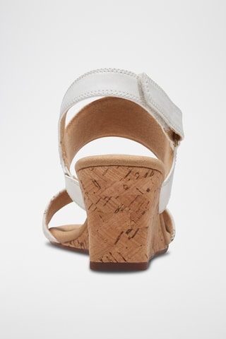 Sandales compensées en cuir Kyarra Faye - Blanc