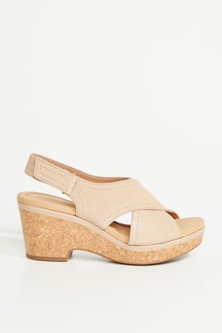 Sandales à talons en nubuck Giselle - Beige clair