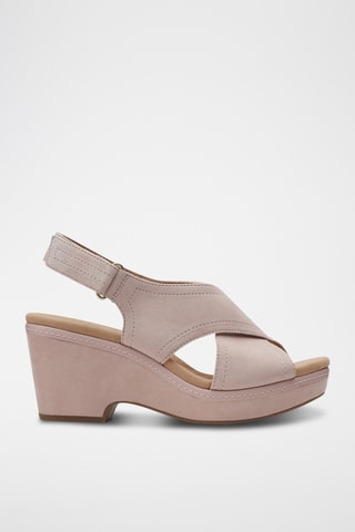Sandales à talons en nubuck Giselle - Rose poudré