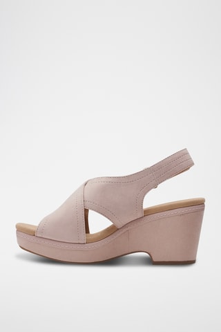 Sandales à talons en nubuck Giselle - Rose poudré