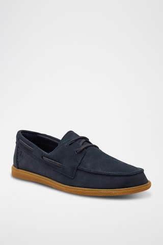 Chaussures bateau en nubuck Clarkbay - Bleu marine