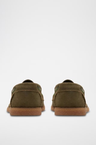 Chaussures bateau en nubuck Clarkbay - Vert olive