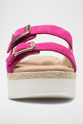 Mules plateformes en nubuck Lana Beach - Fuchsia