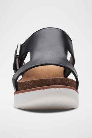 Mules compensées en cuir Lizby Ease - Noir