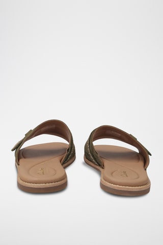 Mules en nubuck Maritime - Vert olive