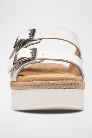 Mules plateformes en cuir Lana Beach - Blanc
