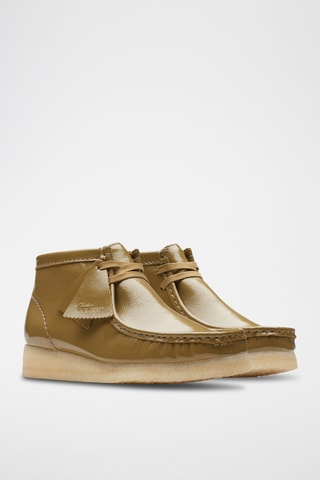 Boots en cuir verni Wallabee - Vert olive