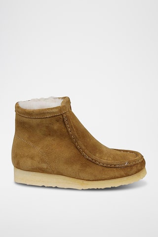 Bottines fourrées en nubuck Wallabee - Marron