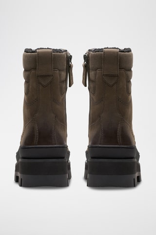 Bottines fourrées en cuir et nubuck Orianna 2 - Gris foncé