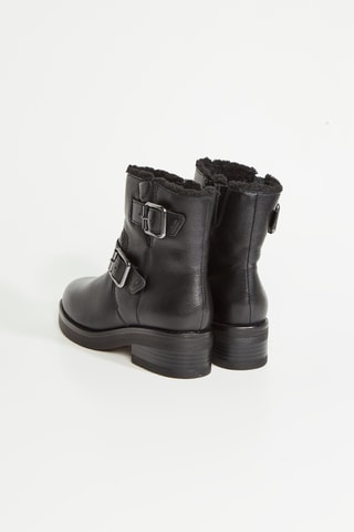 Bottines fourrées en cuir Rebelle - Noir