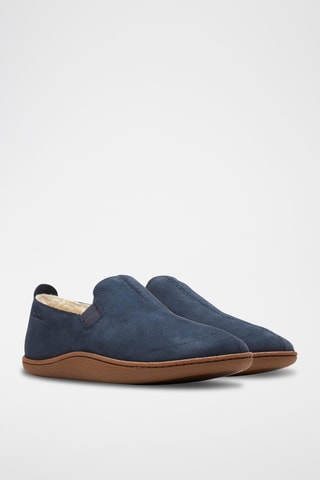 Slip-on fourrés en nubuck Home - Bleu marine