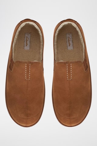 Slip-on fourrés en nubuck Home - Camel