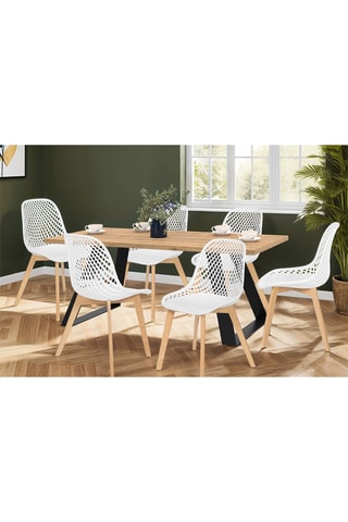 6 chaises Maelle - 54 x 86 x 56 cm - Pieds en hêtre