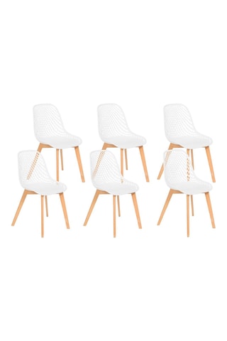 6 chaises Maelle - 54 x 86 x 56 cm - Pieds en hêtre