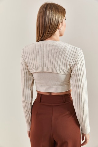 Camisola curta - Bege