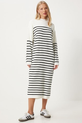 Vestido-camisola em lã - Cru