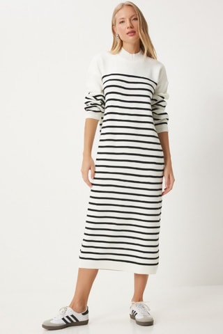 Vestido-camisola em lã - Cru