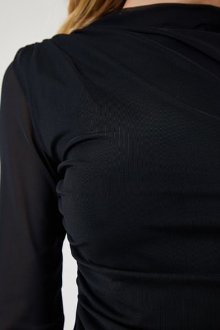 Vestido drapeado - Preto