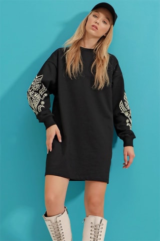 Vestido-sweat - Preto