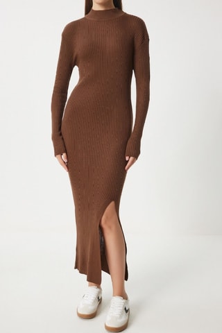Vestido-camisola - Castanho