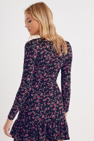 Vestido estilo patinadora - Azul-noite