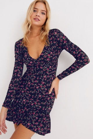 Vestido estilo patinadora - Azul-noite