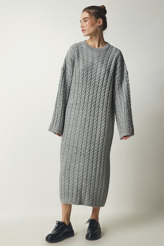 Vestido-camisola - Cinzento
