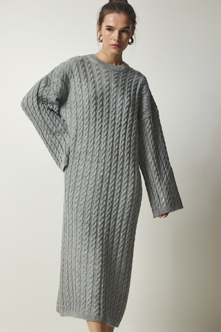 Vestido-camisola - Cinzento