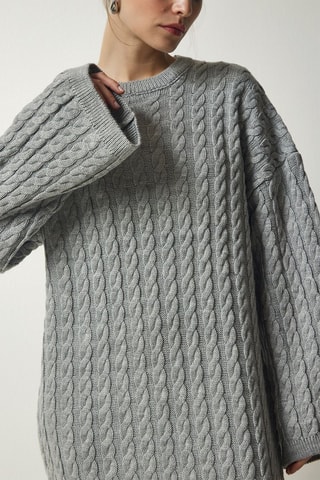 Vestido-camisola - Cinzento