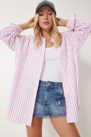 Camisa - Branco e rosa