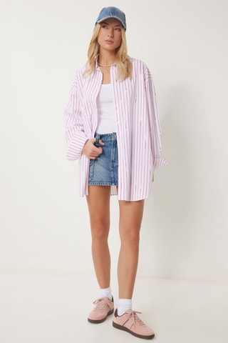 Camisa - Branco e rosa