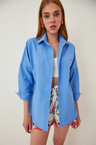 Sobrecamisa oversize - Azul-celeste