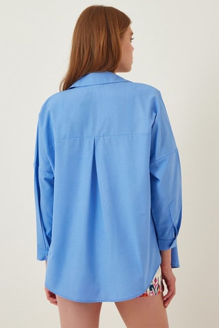 Sobrecamisa oversize - Azul-celeste
