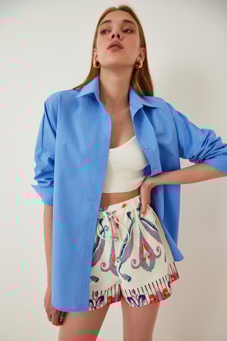 Sobrecamisa oversize - Azul-celeste