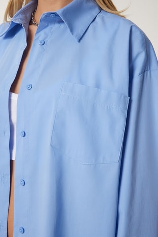 Sobrecamisa oversize - Azul-celeste