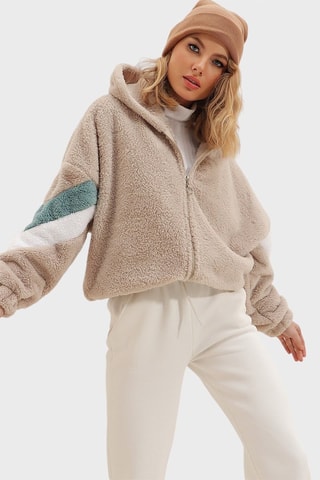 Sweat oversize com capuz - Bege