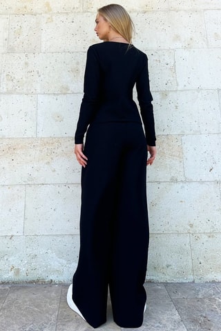 Camisola e calças palazzo - Preto