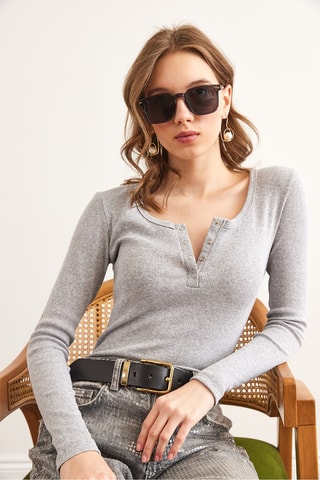 Top slim - Cinzento