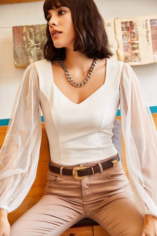 Blusa slim - Cru