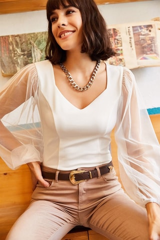 Blusa slim - Cru