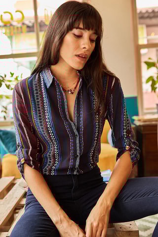 Camisa relaxed - Azul