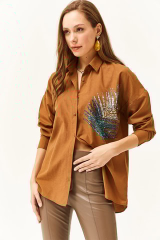 Camisa oversize - Castanho
