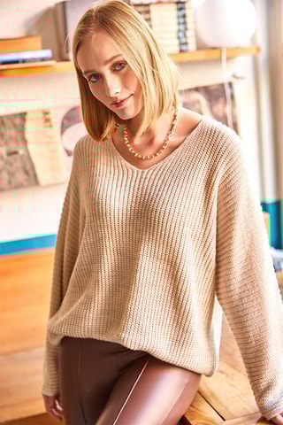 Camisola regular - Bege