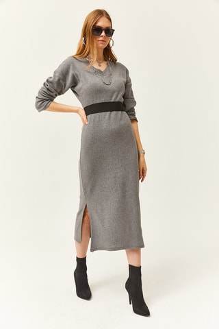 Vestido-camisola - Cinzento