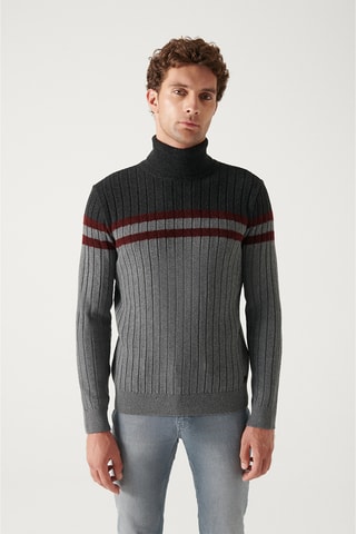 Camisola regular em lã - Antracite