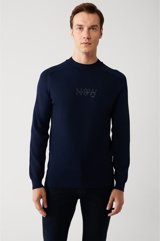 Camisola regular - Azul-marinho