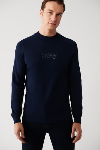 Camisola regular - Azul-marinho